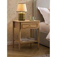 Dusk Posy Bobbin 1 Drawer Nightstand - Light Wood
