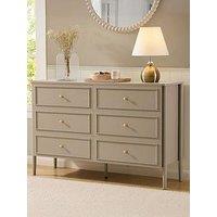 Dusk Posy Bobbin 6 Drawer Chest - Taupe