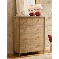 Dusk Betty 5 Drawer Chest - Light Wood