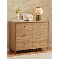 Dusk Betty 6 Drawer Chest - Light Wood