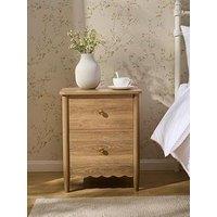 Dusk Betty 2 Drawer Bedside Table - Light Wood