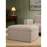 Dusk Soho Ottoman Storage Pouffe - Chocolate Stripe