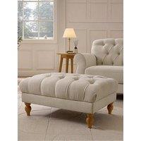 Dusk Hebden Pouffe - Cream Linen