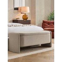 Dusk Didsbury Curved Ottoman Storage Bench - Oatmeal