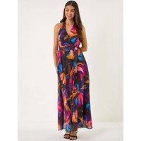 Roman Floral Halterneck Dress