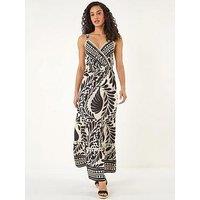 Roman Dusk Abstract Twist Maxi Dress