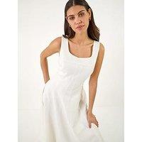 Roman Square Neck Pleated Midi Dress