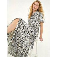 Roman Border Print Shirt Dress