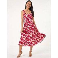 Roman Petite Floral Strappy Midi Dress