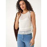 Roman Dusk Embroidered Crochet Top