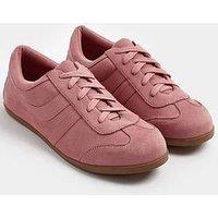 Yours Faux Suede Stripe Trainers In Extra Wide Fit - Pink