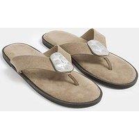 Yours Extra Wide Fit Hammered Disk Sandals - Cream