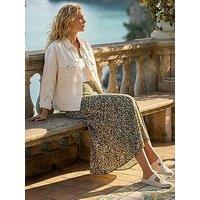 Roman Leopard Print Midi Skirt