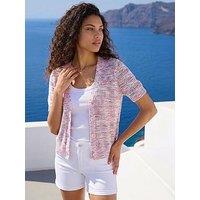 Roman Petite Space Dye Knit Cardigan