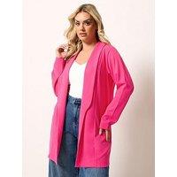 Yours Curve Shawl Collar Scuba Blazer - Pink