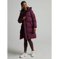 Zavetti Canada Womens Alora Longline Hooded Puffer Jacket - Red