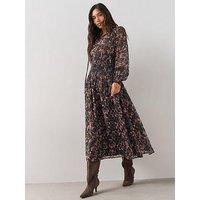The Very Collection Shirred Waist Georgette Midaxi Dress - Floral