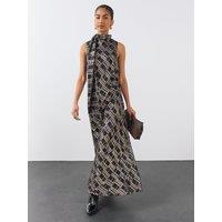 The Very Collection Womens Lurex Detail Column Midaxi Dress - Black