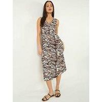 Roman Petite Abstract Print Midi Dress
