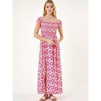 Roman Aztec Bardot Dress