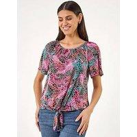 Roman Tie Front Button Top