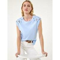 Roman Cotton Lace Cut Out Detail Top