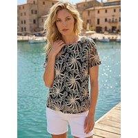 Roman Textured Print Detail Top