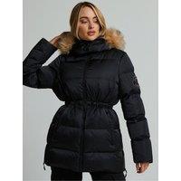 Zavetti Canada Women'S Zavetti Canada Virna 2.0 Mid Length Puffer Parka Jacket - Black