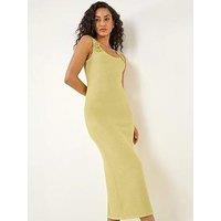 Roman Dusk Flower Embroidered Knit Midi Dress
