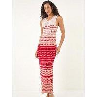 Roman Dusk Zig Zag Knitted Midi Dress