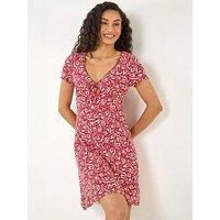 Roman Dusk Abstract Print Stretch Dress