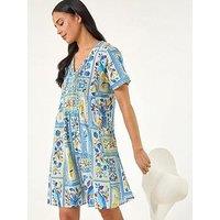 Roman Petite Floral Tile Tunic Dress