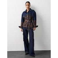 Michelle Keegan Wide Leg Cargo Jeans - Dark Wash
