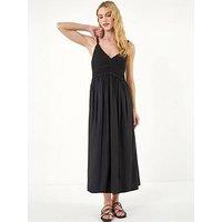 Roman Crochet Strappy Midi Dress