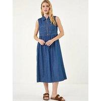 Roman Collared Zip Front Midi Dress