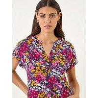 Roman Floral Print Stretch Shirt