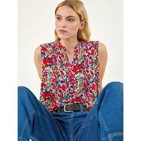 Roman Floral Pintuck Vest Top