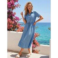 Roman Buttoned Midi Shirt Dress
