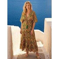 Roman Aztec Boho Maxi Dress