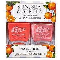 Nails Inc Nails Inc 45 Second Speedy Gloss Sun, Sea, And Spritz Nail Polish Duo, 2 Piece Set