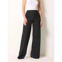 Long Tall Sally Satin Wide Leg Trouser 34" - Black