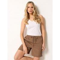 Long Tall Sally Textured Shorts - Brown