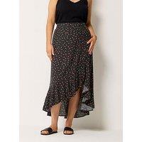 Yours Curve Leopard Ruffle Maxi Skirt
