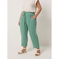 Yours Curve Abstract Floral Cropped Trousers