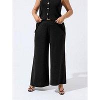 Yours Curve Knitted Trousers - Black