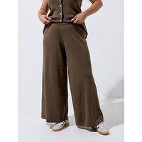 Yours Limited Collection Curve Knitted Trousers - Chocolate Brown