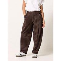 Pixiegirl Petite Stripe Wide Leg Trousers - Brown