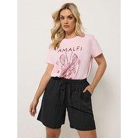 Yours Curve Textured Woven Shorts - Black