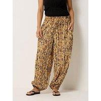 Pixiegirl Petite Tie Dye Balloon Trousers - Brown