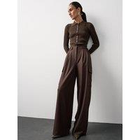Michelle Keegan Tailored Cargo Trouser - Brown